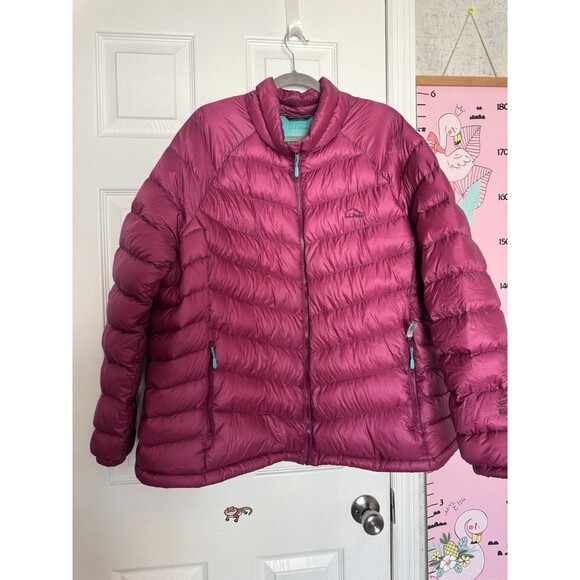 NWOT L.L.Bean Womens  3XL Goose Down 850 puffer Downtek  Jacket Purple green - Picture 1 of 11